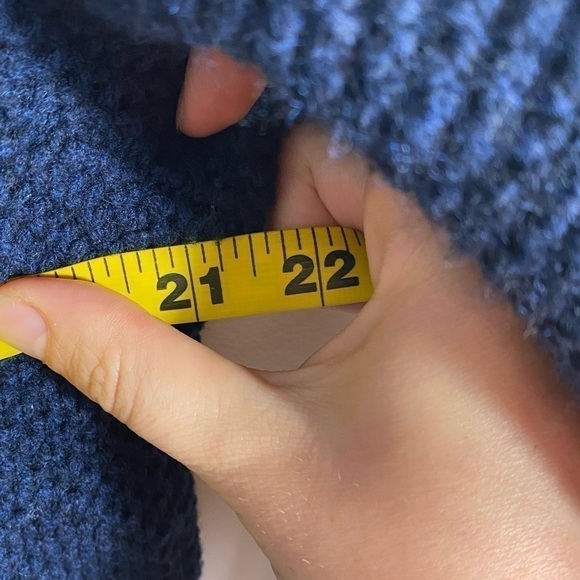 J.Crew Wool Skirt Tail Sweater Small Blue White - Picture 5 of 8